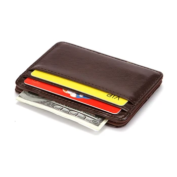 Dropshipping Ženy Meno Peňažné Vintage Kožené Kreditnej Karty Držiteľ Unisex Multi-Function ID Bankových Kariet, Peňaženky Prípade Mužov Slim Kabelku
