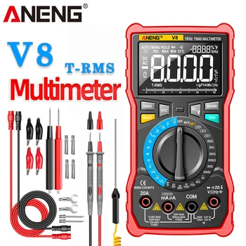 ANENG V8 Digitálny Multimeter Profesional True RMS 8000 Počíta Tranzistor Tester Analógový Tranzistor Zobrazenie Elektrických DC/AC Meter