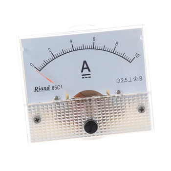 85C1 DC 0-10A Obdĺžnik Analógový Panel Ammeter Rozchod