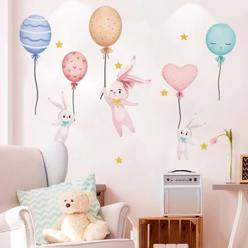 [SHIJUEHEZI] Colorfull Balóny Samolepky na Stenu DIY Cartoon Zvieratá, Králiky Stenu pre Deti Izbách Dieťa Spálne Dekorácie