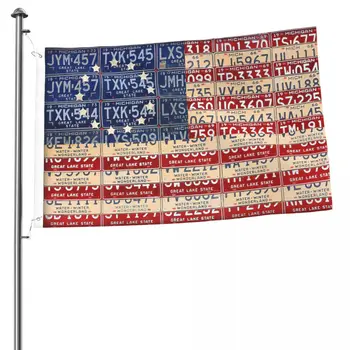 Betsy Ross Americkej Vlajky Michigan špz Recyklované Umenie Na Červenú Rada Vlajka Záhrada Vlajka Mosadz osadené priechodkami 2x3FT Vlajka