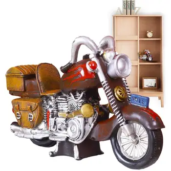Motorka Miniatúrne Retro Motocykel Socha Stôl Dekoratívny Ornament Motorke Model Hračky Domáce Dekorácie Izba Dekor Živice