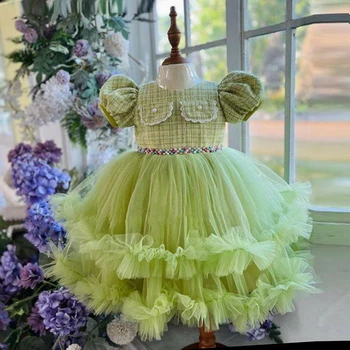 Baby Girl Dress Narodeninové Party, Kvetina, Vintage Luxusné Oblečenie Pre Deti Prázdninový Obrad Kostým Deti Princezná Vestidos
