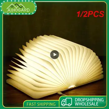 1/2KS Domov Stolná Lampa Dekorácie Ľahko Sa prenáša Dovezené Kraft Papier Ako Nový Typ Tienidlo Knihu Tvarované Lampa Led Lampa