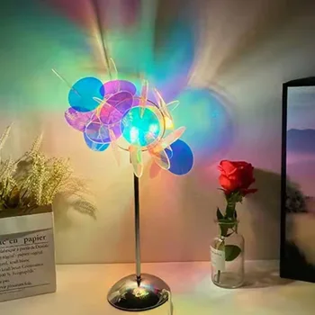 Farebné Príručka DIY Malé Nočné Lampy Stolové Osvetlenie Romantický Aurora Atmosféru Spálne Stolná Lampa Akryl Tabuľka Svietidlá