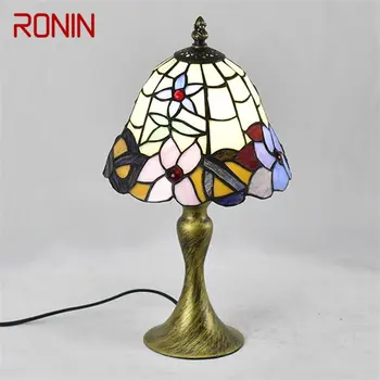 RONIN Európskej Sklenený Stôl Lampa LED Ročník Výtvarné Tvorivé Stôl Svetlo Pre Domáce Obývacia Izba, Spálňa, Nočné Dekor
