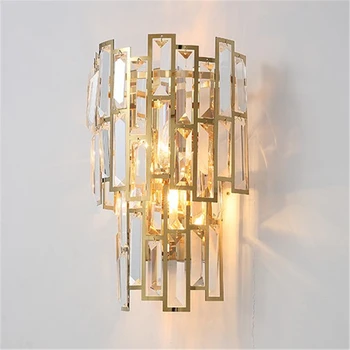 Nordic Tvorivé Crystal Nástenné Svietidlá Luxusné Gold Black LED Sconce Pre Obývacia Izba Kúpeľňa Spálňa, Schodisko Podkrovie Nástenné Zrkadlo Osvetlenie
