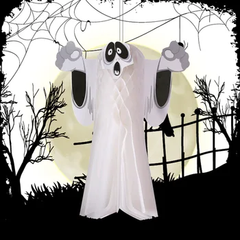 Halloween Ghost Závesné Dekorácie, Závesné Svetlo Biele Lietajúce Duchovia Strom, Okno, Stenu Strašidelné House Party Decor
