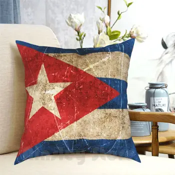 Vintage Veku A Poškriabané Kubánska Vlajka Vankúš Vytlačené Domov Mäkké Hodiť Vankúš Kuba Vlajkou Kuba Kubánskej Kubánska Vlajka