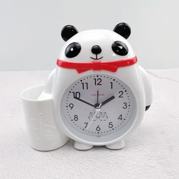 Roztomilá Panda Dundun Držiak na Pero budíky Cartoon Študent Hodiny Deťom Spálňa Tabuľka Desktop Hodiny Elektronické Hodinky pre Deti