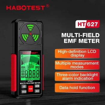HABOTEST HT627 Elektromagnetického Poľa Žiarenia Detektor Tester EMF Meter Multifunkčné Prenosné Rádiové Frekvencie Upozorniť Meter