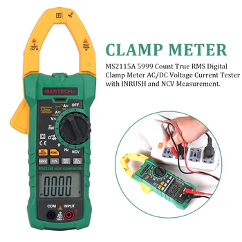 MS2115A Digitálne Svorka Meter Multimeter Profesionálny True Rms 1000A AC Napätie DC Prúd Tester Odpor Kondenzátora Meter