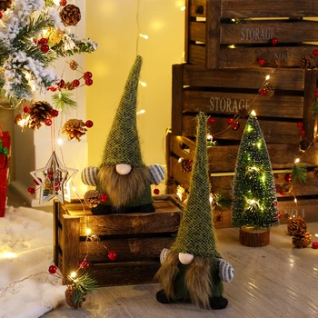 Vianočné Gnome Anonymný Zelená Bábika šťastné a Veselé Vianoce, Santa Claus Domova Nový Rok Darček pre Dieťa Hračku Party Dekorácie Foto Prop