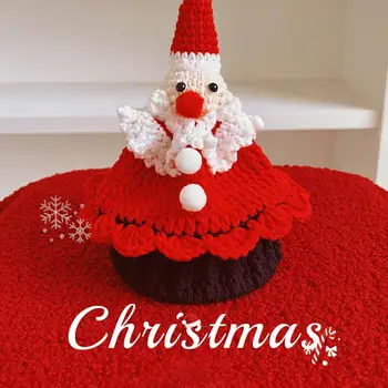 Santa Claus Dizajn Taška Slávnostné Vianočné Háčkované Tašky Ručné Santa Claus Strom Tvar Veľké Prenosné Opakovane Vianoce na Ploche