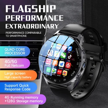 4G Global NET Smartwatch Muži 64 G SIM Duálny Hovor HD Kamery GPS Android plne Dotykový Displej Srdcovej frekvencie Vodotesný IP67 Smart Hodinky