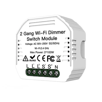 Dimmer Prepínač Modulov Tuya Diy 2 Gang, Diaľkové Ovládanie 2 Spôsob Led Pracovné Svetlo S Alexa Domovská Stránka Google Stmievateľné Prepnite Položku Wifi Smart