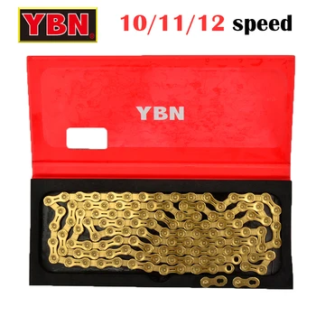 YBN horský bicykel ultra-light chain 10/11/12speed zlatá farba čierna 126L dlho vhodné pre SHIMANO ond SRAM prenos