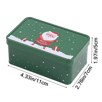 1Pc Vianočné Námestie Plech Môže Candy Box Darček Úložný Box Biscuit Môže Kovov Môže Domov Úložný Box Vianočné Cukrovinky Plechovky Deti Darček