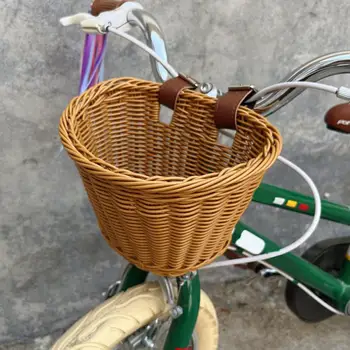 Nepremokavé Košík na Bicykel Kapacita Ručne tkané Koleso Kôš Jednoduchá Inštalácia Silné nosné Odnímateľný Prútia Predné