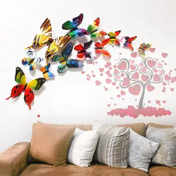 Motýľ Stenu Decor 12Pcs Motýle Samolepky na Stenu Domáce Dekorácie Krásne Samolepky na Stenu Domov Izba Dekor Pre Svadobné Party