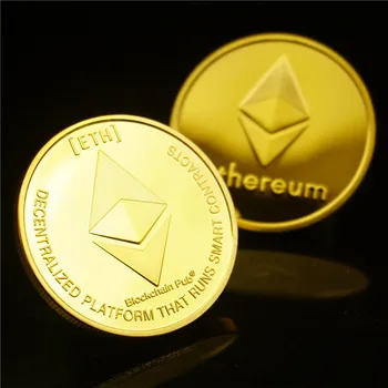 ETH Decentralizované Platforma, Ktorá Beží Smart Zmluvy Zlaté Strieborná Medaila Blockchain Pub Zber Ethereum Pamätné Mince