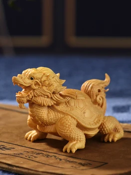 Dragon Korytnačka Čína Kirin Dragon Syn Domov Auto Ornament drevorezbárstvo CCZHIDAO Masívneho Dreva