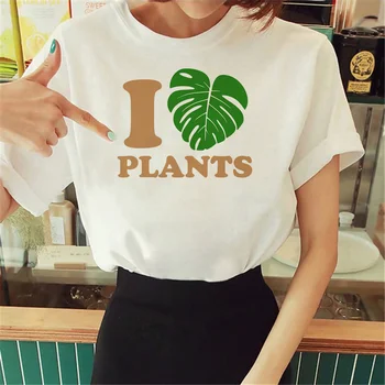 Rastliny Láska t shirt ženy manga dizajnér streetwear t shirt žena značkové oblečenie