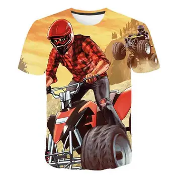 Unisex Tlač Hra GTA 5 T Shirt Deti Nové Kawaii 2023 Zábavné Letné Cartoon 3D T-tričko Pre Chlapcov, Dievčatá, Deti Unisex Oblečenie