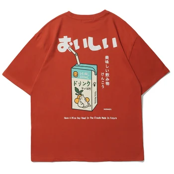 Hip Hop Tričko 2023 Mužov Japonské Znaky Kanji List Piť Tlač Vyšívanie T Shirt Streetwear Harajuku Letné Krátke Sleeve T-Shirt