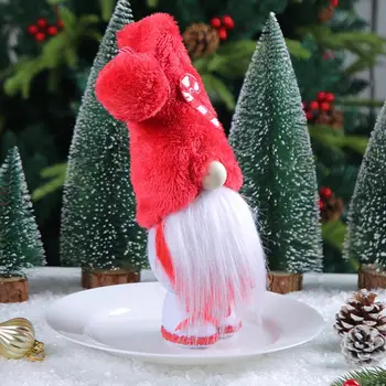 Štedrý Deň Language Bábika s Candy Cane Ručne vyrábané Vianočné Gnome Bábiky Rozkošný Plyšové Ozdoby s Candy pre Stolné počítače