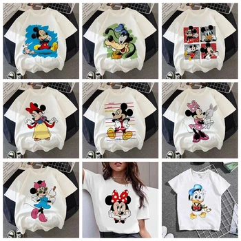 Nové Letné Dieťa, Chlapec, Dievča, T Košele Cartoon Mickey Minnie Myši Tlač Krátke Rukáv Tričko Batoľa Top Tee Deti Bavlnené Oblečenie