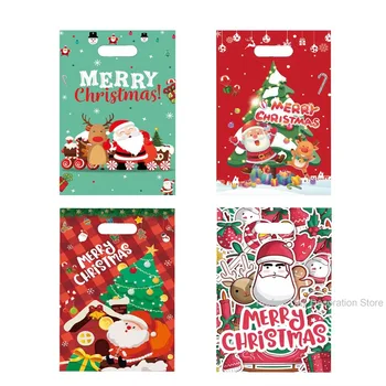 10 Ks Vianočné Darčekové Krabice Santa Claus Candy Dragee Box Veselé Vianočné Balenie Nový Rok 2024 Balenie Darčekové Tašky Dodávky