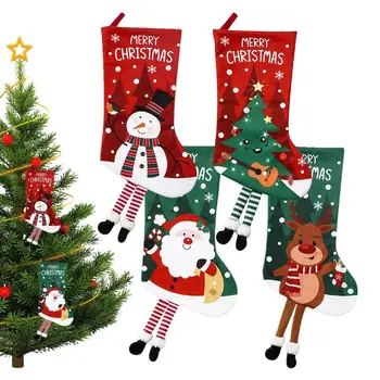 4Pcs Vianočné Mäkké Vianočný Darček Stuffer Pančuchy Set s Dlhé Nohy, Vianočné Dekorácie, Party pre Dary, Cukríky, Čokolády,