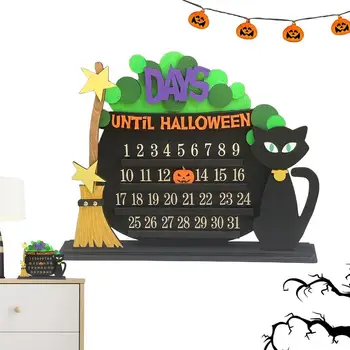 Halloween Adventný Kalendár 2023 Black Cat Broomsticks Časovač Ornament Deti Adventný Kalendár Halloween Domova Na Ploche