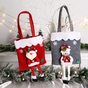 Vianočné netkanej Textílie Tote Tašky Santa Claus, Vianočné Darčekové Balenie Vianočné Dekorácie 2023 pre Domáce Firmware Nový Rok 2024