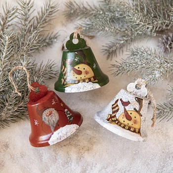Novinka Maľované Vianočné Bell Strom Dekorácie Nádherné Iron Art Ornament Xmas Party Visí Prívesok Domáce Dekorácie, Darčeky