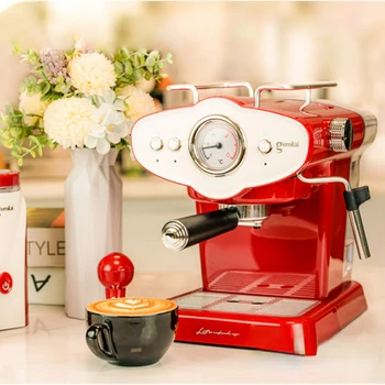Romantický Červená Módne talianske kávovar Zemi Malé Plný Semi-automatické Nezávislé Pary Funkcia kávovar Stroj