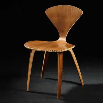 Americká priemyselná style retro cafe lounge kreslo pevné drevené operadlo, jedálenské stoličky reštauračné stoličky, dizajnér stoličky