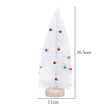 21 CM Vianočné Dekoratívne Príslušenstvo Vianočný Stromček Model Malé Biele Plochy Darček Strany Ornament