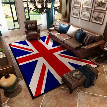 Britský Štýl Béžová Vlajku Amerických Retro Trend Koberec Obývacia Izba Gauč, Konferenčný Stolík Spálňa Posteli Okno Crystal Zamatový Koberec