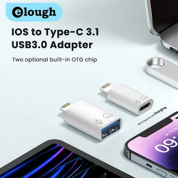 Elough OTG Adaptér Lightning Samec na USB 3.0/Typ C Adaptér zásuvkový Konektor Rýchle Nabíjanie Adaptér U Diskov Converter pre iPhone