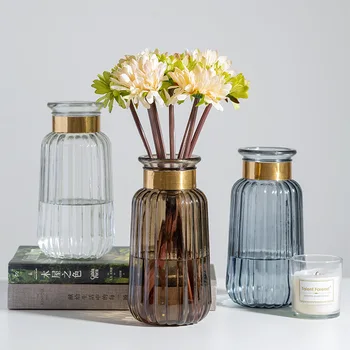 Nordic Light Luxusné Sklenené Vázy, Dekorácie Obývacia Izba Domáce Dekorácie Jedálenský Stôl Sušené Kvety Váza