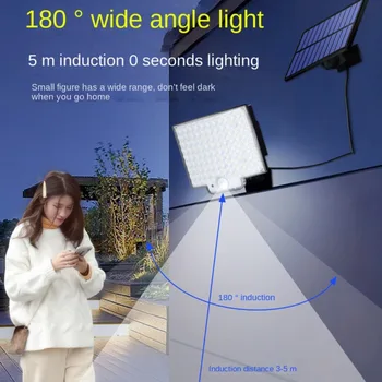 Bezpečnosť Nástenné Svietidlo Outdoor Záhrada Visí Street Light 60W LED Solárne Nástenné Svetlo PIR Snímač Pohybu Svetla