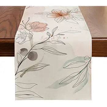 Akvarel Kvetinový Jar Stôl Runner Umenie Kvet Letné Sezónne Dovolenku Kuchyňa Káva Obrus Strany Svadobné Domáce Dekorácie