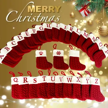 Vianočné Ponožky Ozdoby Na Vianočný Stromček Abecedy Tkané Rodinu Vianočné Dekorácie 2024 Nový Rok Darčeky