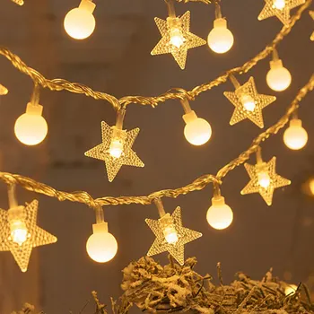 1,5 M/3 M Snowflake LED Reťazec Svetlá Rozprávkových Svetiel Vlkovcový Led Svetlo na batériový Garland Nový Rok 2024 Vianočné Dekorácie
