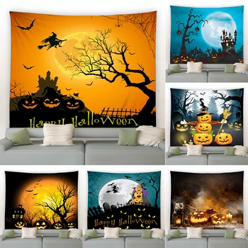 Halloween horror tekvica bat Halloween čarodejnice série typu gobelín domov obývacia izba, spálňa, izba dekorácie gobelín
