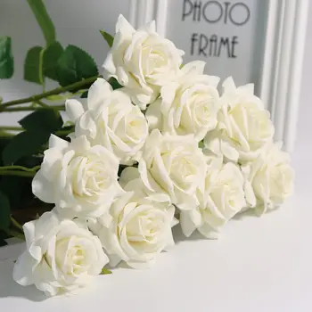 10 farba 51 cm Umelý Kvet Flanelové Rose Falošné Kvetinové Svadobné Domova Umelé Kvetinová Výzdoba Valentína Darček